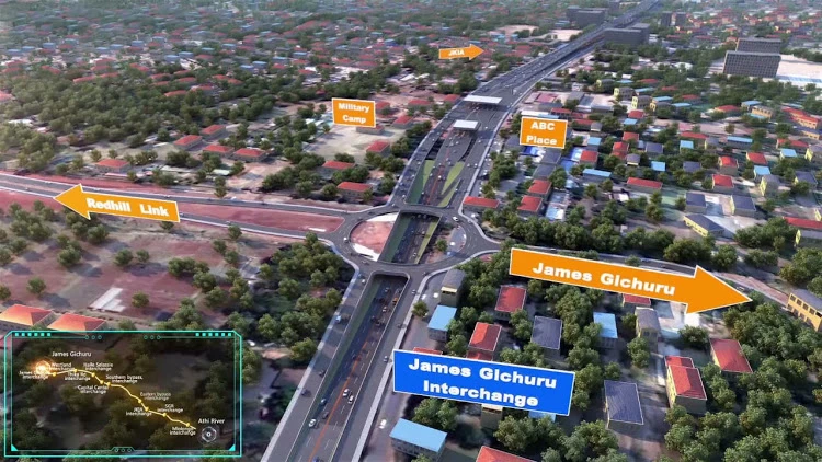 Aerial view of James Gichuru road junction